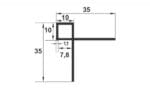 Coltar exterior patrat W325 10 x 10 mm pentru gresie si faianta, bara 2,5 m - detaliu tehnic